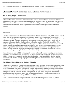 Chinese Parents' Influence on Academic Performance