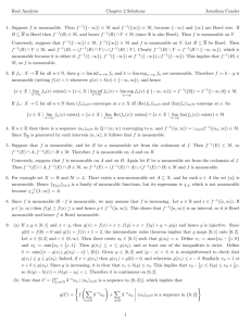 Real Analysis Chapter 2 Solutions Jonathan Conder 1. Suppose f is