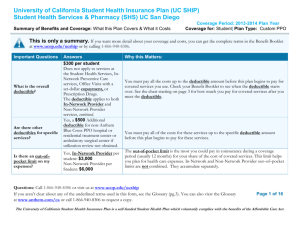 Student Health Services & Pharmacy (SHS) UC San Diego