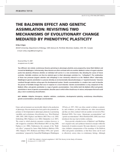 THE BALDWIN EFFECT AND GENETIC ASSIMILATION