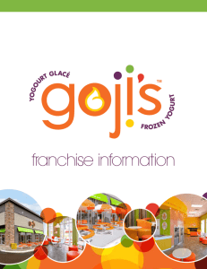 franchise information - goji's Frozen Yogurt