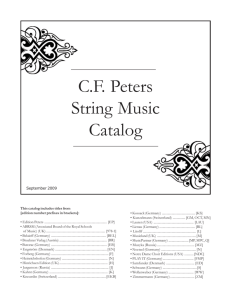 C.F. Peters Corporation String Music Catalog 2009