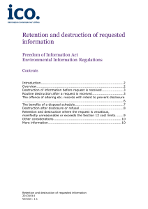 Retention and destruction of requested information PDF