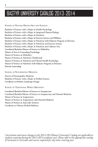 Bastyr University Catalog 2013-2014
