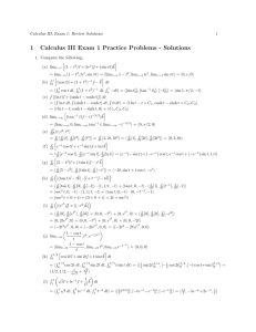 1 Calculus III Exam 1 Practice Problems