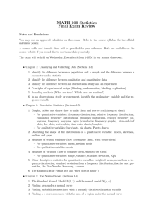 MATH 109 Statistics Final Exam Review