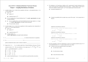 UCLA STAT 13 Statistical Methods Final Exam Review Chapter 7