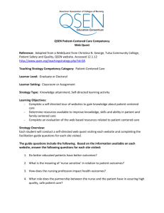 QSEN Patient-Centered Care Competency Web Quest Reference