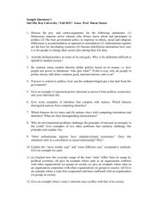 Sample Questions 1 Intl 204, Koç University / Fall 2015 / Assoc. Prof