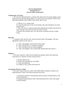 NCLEX QUESTIONS Spring 2010 Set 2 (Answers follow all