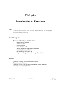TI-Nspire Introduction to Functions