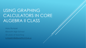 Using Graphing Calculators in a Core Algebra II Classroom