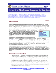 Identity Theft - A Research Review