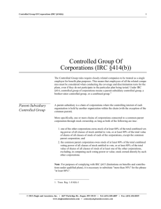 Controlled Group of Corporations | Zingle and Associates
