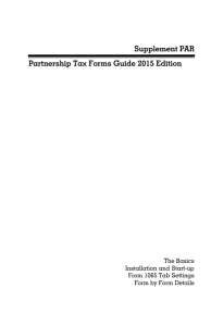 Partnership Tax Forms Guide 2015 Edition