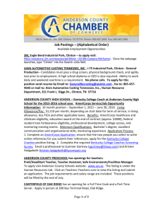 Job Postings - Anderson County Chamber of Commerce