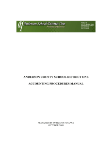 ANDERSON COUNTY SCHOOL DISTRICT ONE ACCOUNTING