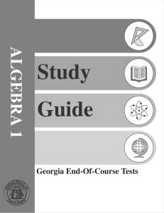 Algebra 1a EOCT Study Guide