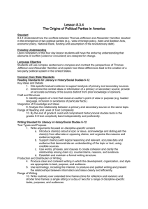 Lesson 8.3.4 The Origins of Political Parties in America