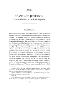 Robert Conner, Adams and Jefferson