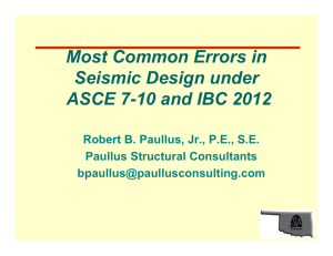 Most Common Errors in Seismic Design under ASCE 7