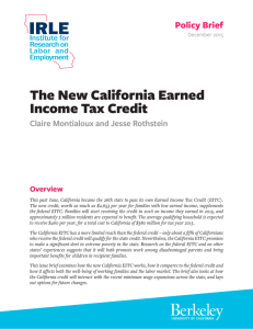 The New California Earned Income Tax Credit