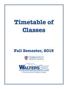 Timetable of Classes Fall 2015 - Walters State Community College