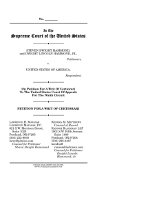 Petition for Writ of Certiorari (United States v. Hammond)