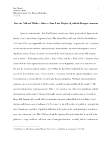 Baker v. Carr & the Origins of Judicial Reapportionment