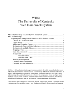WHS: The University of Kentucky Web Homework