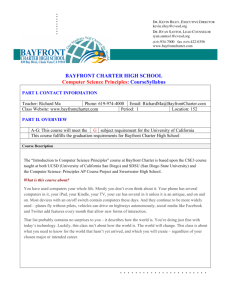 Course Syllabus - Bayfront Charter High School