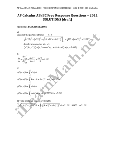 AP Calculus AB/BC Free Response Questions – 2011 SOLUTIONS