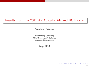 Results from the 2011 AP Calculus AB and BC Exams