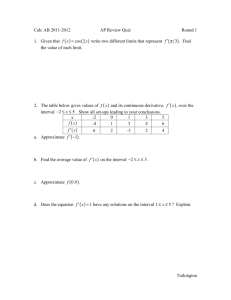 Calc AB 2011-2012 AP Review Quizzes