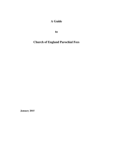 A Guide to Church of England Parochial Fees