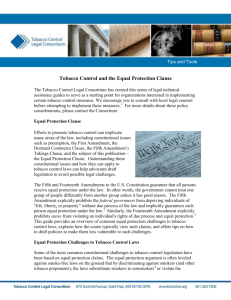 Tobacco Control and the Equal Protection Clause