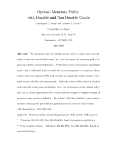 Optimal Monetary Policy with Durable and Non