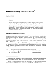 On the nature of French N-words