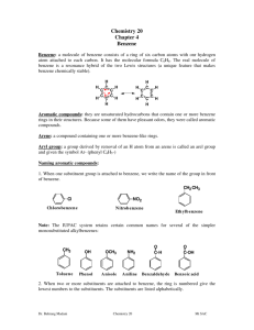 Chemistry 20 Chapter 4 Benzene