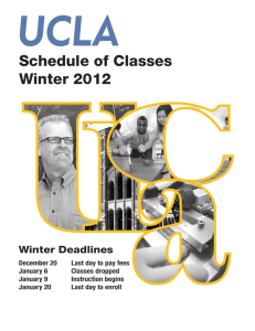 UCLA Schedule of Classes Winter 2012