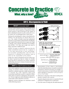 CIP 8 - Discrepancies in Yield - National Ready Mixed Concrete