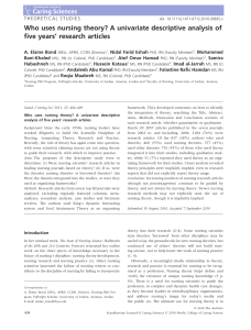 Who uses nursing theory? A univariate descriptive analysis of five