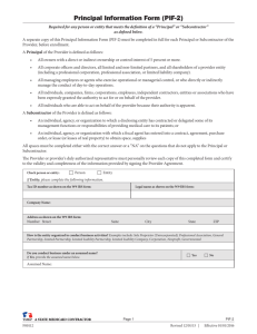Principal Information Form (PIF-2)
