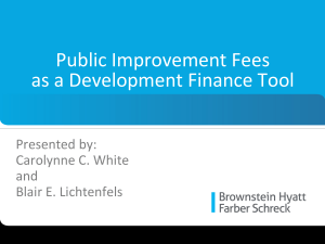 Public Improvement Fees as a Development Finance Tool