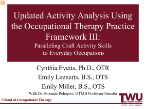 Updated Activity Analysis Using the Occupational Therapy Practice