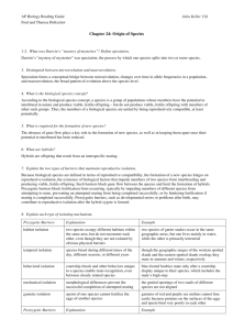 Chapter 24: Origin of Species - Biology E