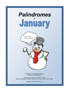 Palindromes for January