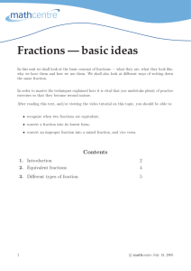 Fractions — basic ideas