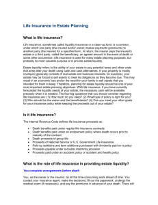 Estate Planning- Life Insurance in Estate Planning