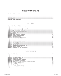 TABLE OF CONTENTS - National Underwriter